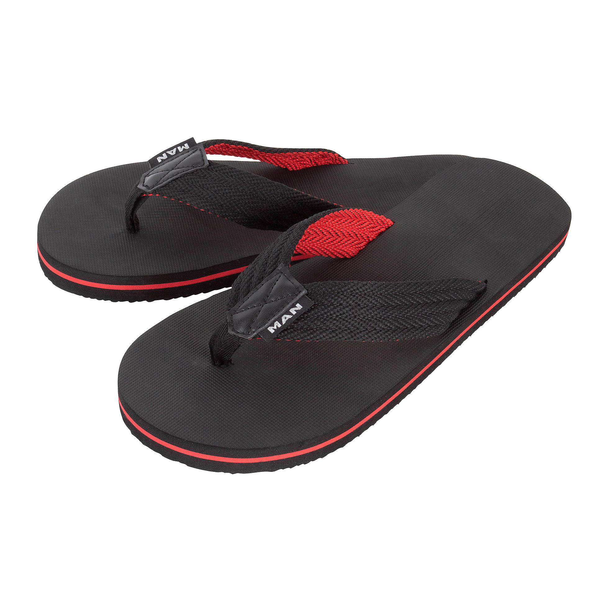 Badeschuhe Flip Flops schwarz-rot