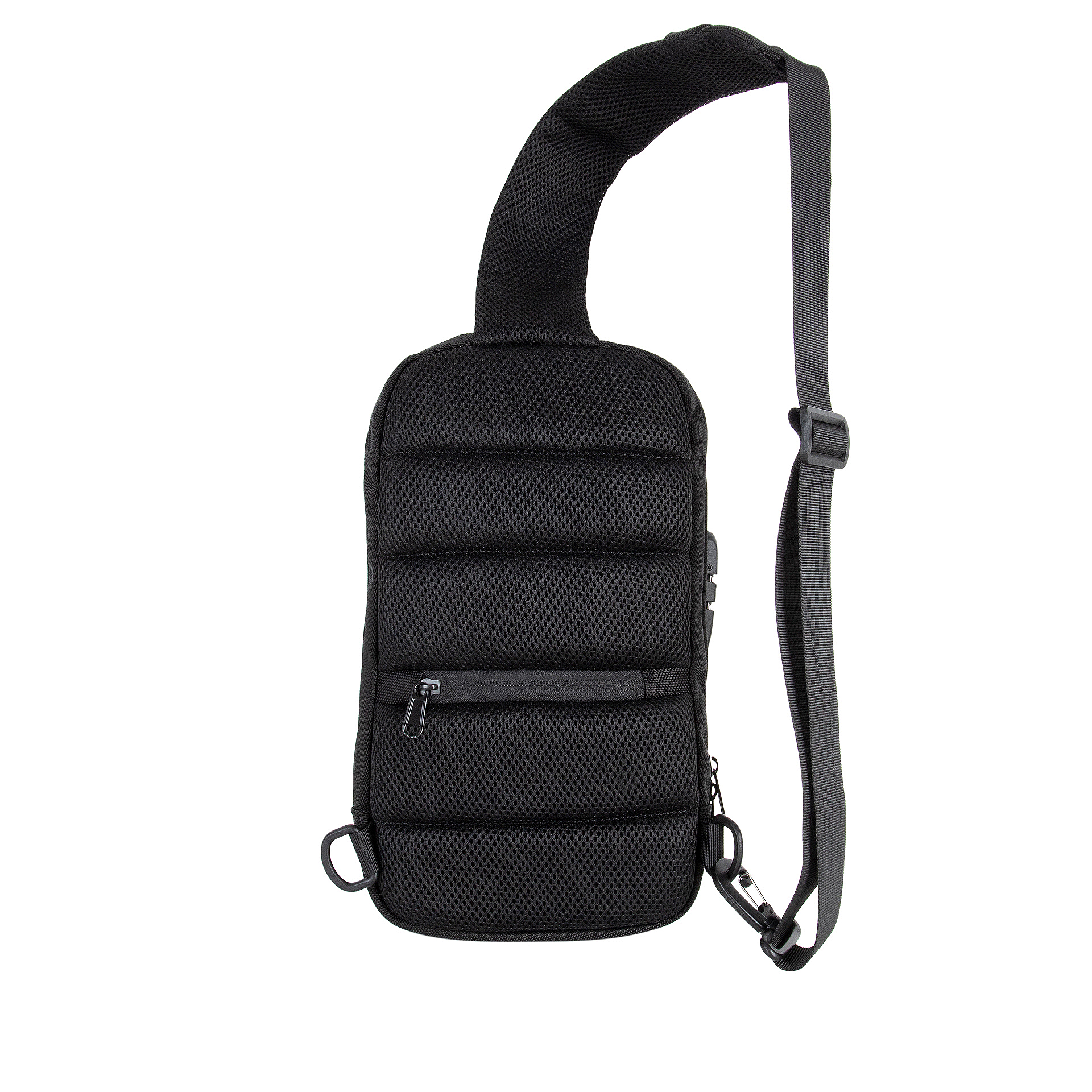 Schultertasche Crossbody mit Schloss schwarz